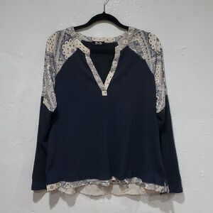 Miss Me Boho V Neck Long Sleeve Top